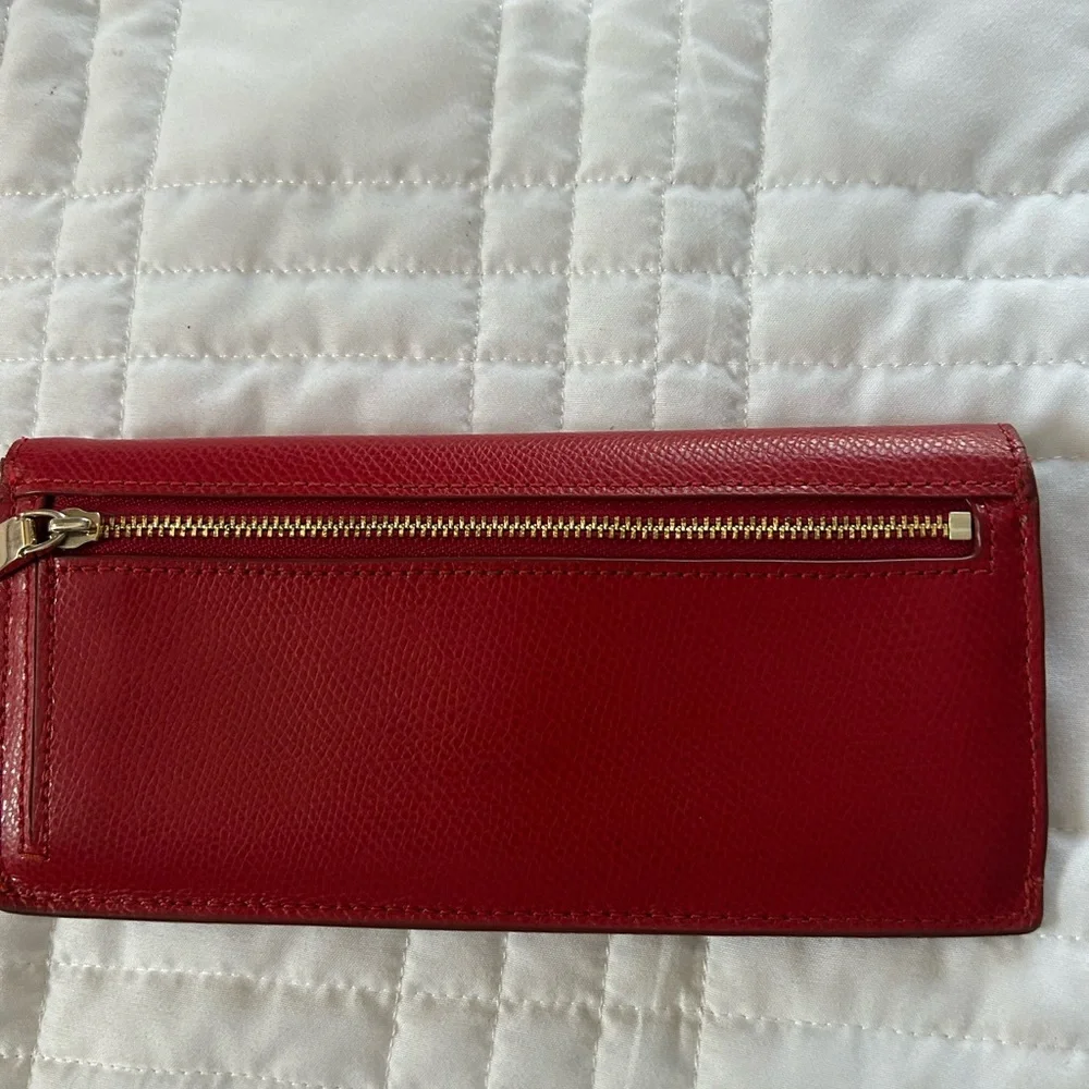 Coach Red Leather Women's Wallet - Picture 2 of 4